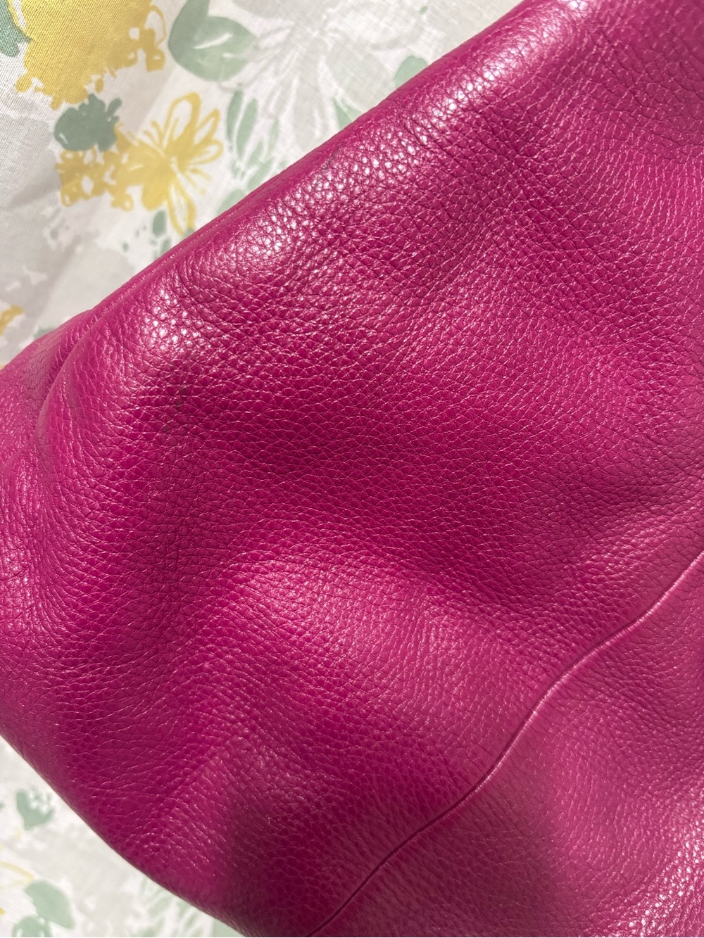 COACH Madison Phoebe Tumbled Hot Pink Leather 3 Section Shoulder Bag VINTAGE - Picture 4 of 15